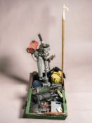 A Seagull outboard motor, together with various hand and power tools, transformer, etc.