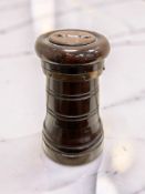 A treen money box in the form of a ship's capstan, 19th century, height 14.