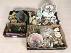 Assorted ceramics, china thimbles, tea wares, Lurpak toast rack and figures, glass wares, etc.