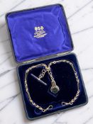 A 9ct gold fancy link Albert watch chain with bloodstone and agate swivel key, length 37cm,