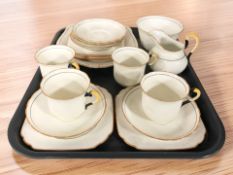 Nineteen pieces of Tuscan tea china.