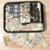 A collection Georgian and later coins including a cartwheel two pence 1797,