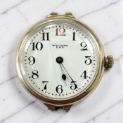 A 9ct gold Waltham watch face, Dennison case hallmarked Birmingham 1922,