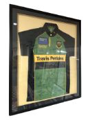 A Northampton Rugby Football Club shirt, with team signatures, framed and glazed,