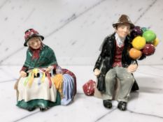 A Royal Doulton figure 'The Balloon Man' HN1954, together with 'Silks & Ribbons' HN2017.