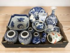 A collection of Chinese and European blue and white ceramics, 19th century and later,