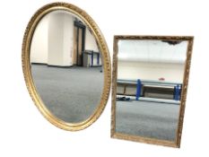 Two reproduction gilt-framed mirrors