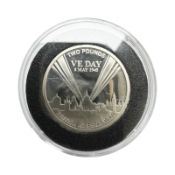 A 2010 silver proof £2 coin 'VE Day 65th Anniversary'