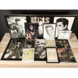 A group of Elvis Presley framed prints, largest 58 cm x 48 cm overall.