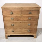A George III style inlaid mahogany straight front five drawer chest, 103 cm x 51 cm x 110 cm.