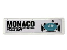 A reproduction Monaco Grand Prix illuminated sign, length 130 cm.