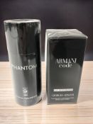 A Giorgio Armani Armani Code eau de toilette, 75ml, and a Paco Rabanne deodorant, 150ml,