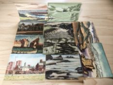 Ken Stewart (Jarrow Artist, 1926 - 1991) : Pastel and watercolour landscapes,