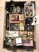 Assorted costume jewellery, simulated pearls, cuff links, etc.