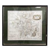 Morden (Robert) : Map of Worcestershire, circa 1695, engraving with hand-colouring, 370mm by 430mm,