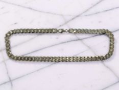 A heavy-gauge silver flat-link necklace, length 55cm. CONDITION REPORT: 97.