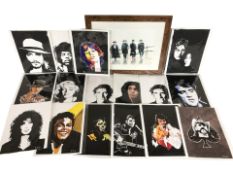 R Scott (Contemporary) : Study of four lawmen from the film 'Tombstone', watercolour, 29 cm x 38 cm,