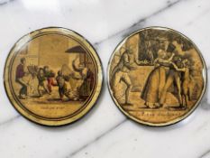 Two 19th century French lacquered snuff boxes,