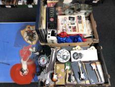 A quantity of Elvis Presley collectibles including miniature guitars, wall clocks,