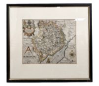 Saxton (Christopher) and Hole (William) : Map of Monmouthshire, engraved for Camden's Britannia,