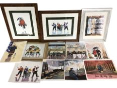 R Scott (Contemporary) : A lady and gentleman on a bike,