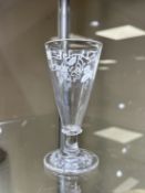 A George III Scottish enamelled ale glass or flute, signed Wm.