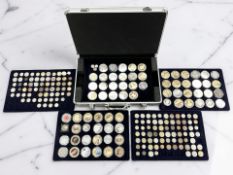 An aluminium case of assorted collector's grade commemorative coins,