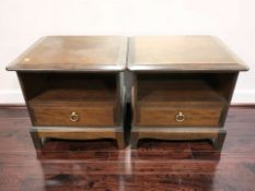 A pair of Stag single drawer bedside chests, width 52 cm.