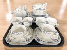 Twenty three pieces of Shelley Art Deco tea china, pattern F11561.
