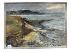 Reuben Gelesali* : View Across a Coast, oil on board, 69 cm x 50 cm.