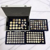 An aluminium case of assorted collector's grade commemorative coins,