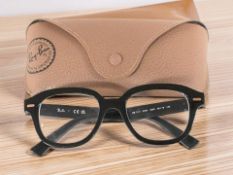 A pair of Ray Ban glasses with prescription lenses, with pouch.