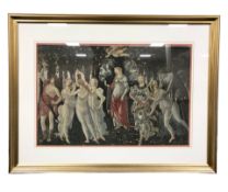 After Botticelli : Allegory of Spring, colour print, 56 cm x 86 cm.