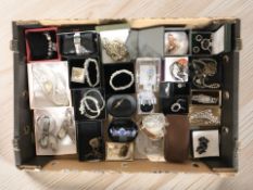 Assorted costume jewellery, decorative bracelets, pendants, wristwatches, etc.