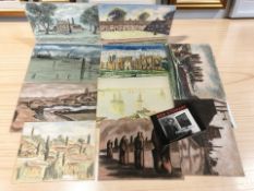 Ken Stewart (Jarrow Artist, 1926 - 1991) : Watercolour study of Tynemouth Abbey,