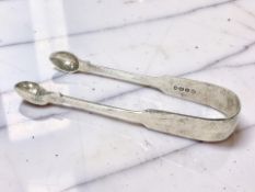 A pair of George III silver sugar tongs,