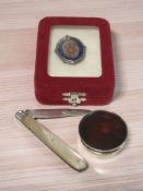 A silver and mother of pearl fruit knife,