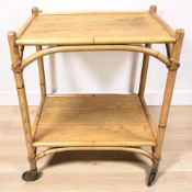 A mid-century bentwood two tier trolley, length 65 cm.