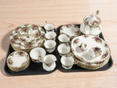 Approximately thirty nine pieces of Royal Albert Old Country Roses tea and dinner china.
