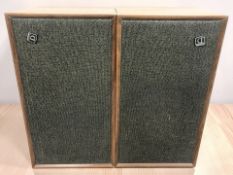 A pair of Dynatron teak cased speakers, height 47 cm.
