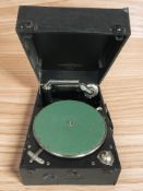 A Columbia tabletop gramophone.