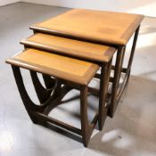 A G-Plan teak nest of three tables, width 50 cm.