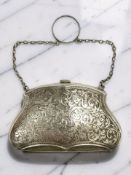 A silver purse, Birmingham 1939, width 9cm.