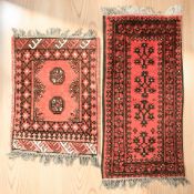 Two Turkoman rugs, Afghanistan, the larger 105 cm x 48 cm.