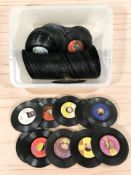 A collection of vinyl 78's.