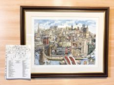 After Martin Stuart Moore : Memories of Newcastle Upon Tyne, limited edition colour print,