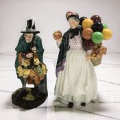 Two Royal Doulton figures : 'Biddy Fennyfarthing' HN1843 and 'The Mask Seller' HN2103.