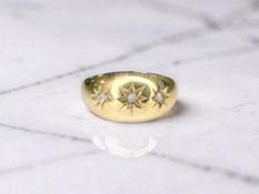 An 18ct gold gypsy-set diamond ring, size Q CONDITION REPORT: 2.