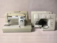 A Major Juvel electric sewing machine with lead and pedal, and a further sewing machine.