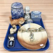 A Royal Doulton Dickens Ware plate 'Barkis', other ceramics including jasperware trinket box,